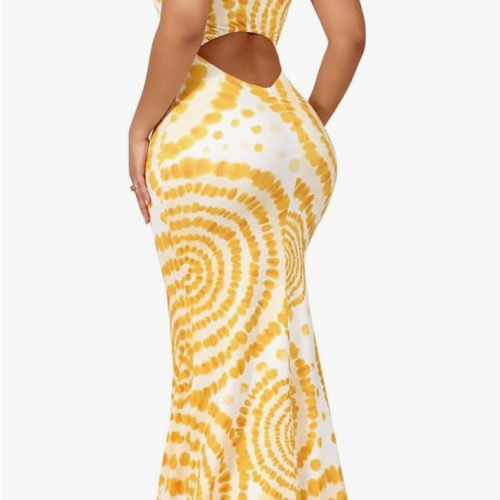 Yellow Tie-Dye Maxi Dress